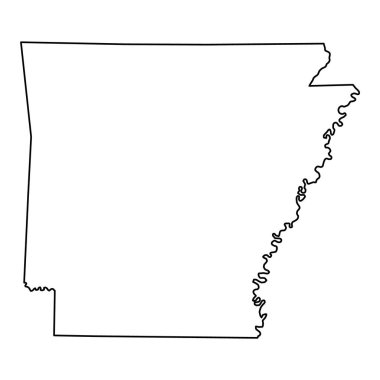 Arkansas haritası şekli, Amerika Birleşik Devletleri. Düz konsept simge vektör çizimi .