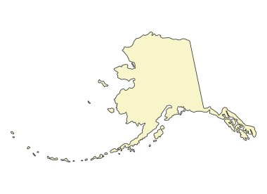 Alaska haritası şekli, Amerika Birleşik Devletleri. Düz konsept simge vektör çizimi .