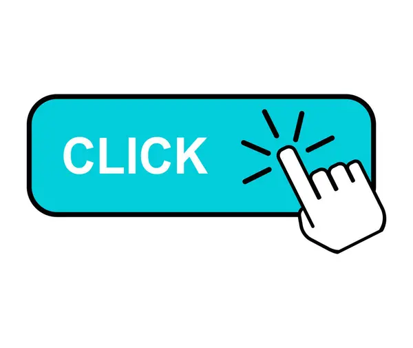Click Here Web Button Internet Flat Pointer Design Press Link — Stock Vector