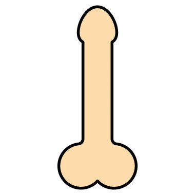 Man anatomy organ, penis pictogram icon, masculine genital web graphic vector illustration .