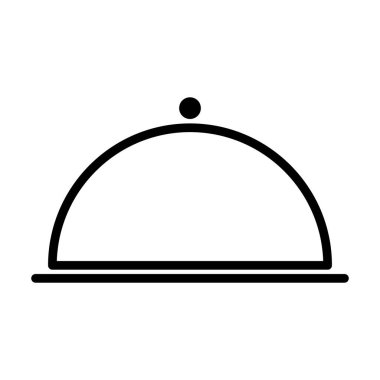Waiter tray icon, dish menu restaurant web symbol, lunch design vector illustration .