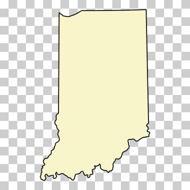 Indiana haritası şekli, Amerika Birleşik Devletleri. Düz konsept simge vektör çizimi .