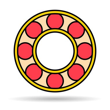 Kerteriz gölge simgesi, yuvarlanan top işareti, düz web tasarım vektör çizimi .