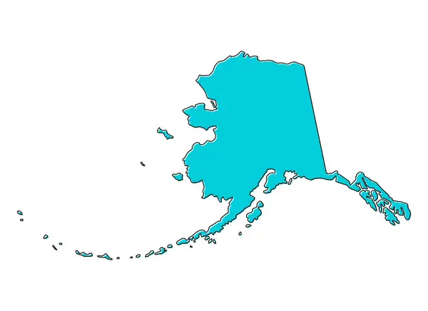 Alaska Map Shape United States America Flat Concept Icon Symbol — Stock Vector