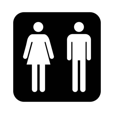 Tuvalet kadınları ve erkekler WC sembolü, düz web düğmesi, tuvalet vektör illüstrasyon bilgileri .