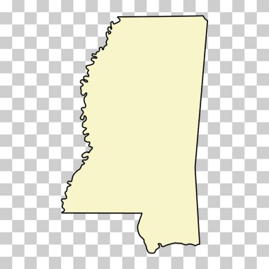 Mississippi map shape, united states of america. Flat concept icon symbol vector illustration .