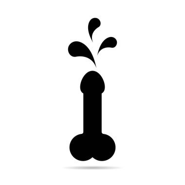 Man anatomy organ shadow, penis pictogram icon, masculine genital web graphic vector illustration .