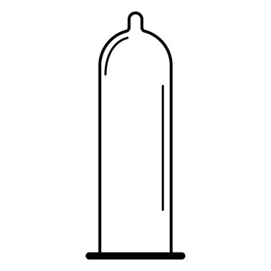 Prezervatif simgesi, sağlık koruma kauçuk sembolü, önleme ağ tasarım vektör illüstrasyonu .