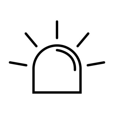 Siren yangın alarmı işareti, tehlike işareti ışık işareti, ambulans polisi uyarı vektör çizimi .