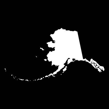 Alaska haritası şekli, Amerika Birleşik Devletleri. Düz konsept simge vektör çizimi .