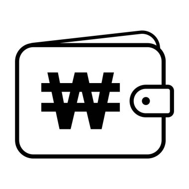 Cüzdan kazandı ikon, finans düz sembol, ekonomi mevduat nakit vektör ilüstrasyon işareti .