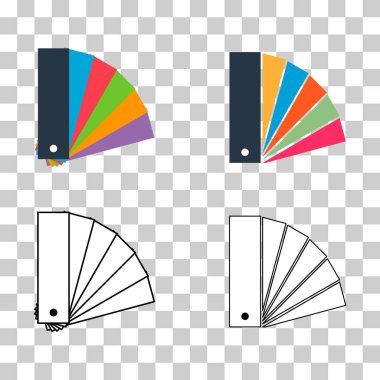 Pantone renk simgesi kümesi, renkli grafik katalog sembolü, renk şablonu web vektör resimlemesi .