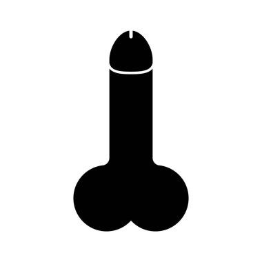 Man anatomy organ, penis pictogram icon, masculine genital web graphic vector illustration .