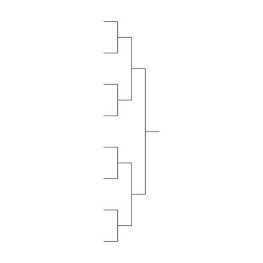 Bracket spor turnuvası, boş eleme olayı işareti, playoff eşleşmesi illüstrasyonu .