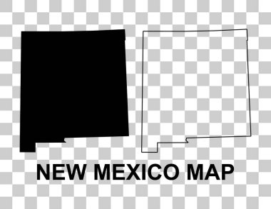 Set of New Mexico map, united states of america. Flat concept vector illustration .