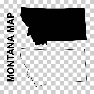 Set of Montana map, united states of america. Flat concept icon symbol vector illustration .