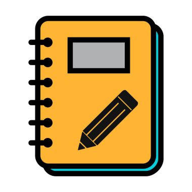 Spiral notebook icon, paper blank page symbol, note web flat vector illustration .