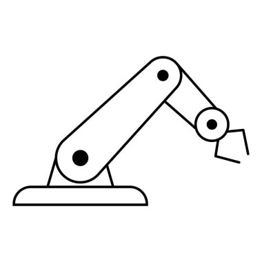 Mekanik robot kol makinesi simgesi, teknoloji hidrolik robot el, vektör illüstrasyonu .
