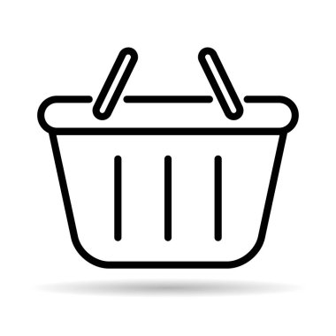 Alışveriş poşeti çizgisi gölge simgesi, süpermarket kağıdı plastik paket işareti, eco mağaza vektörü .