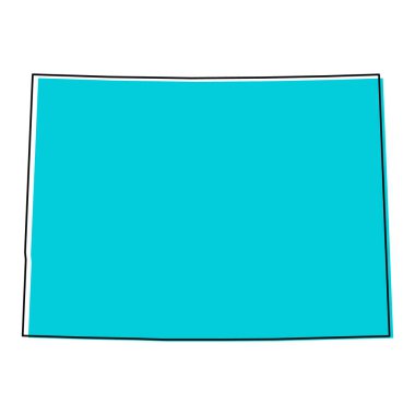 Colorado haritası şekli, Amerika Birleşik Devletleri. Düz konsept simge vektör çizimi .