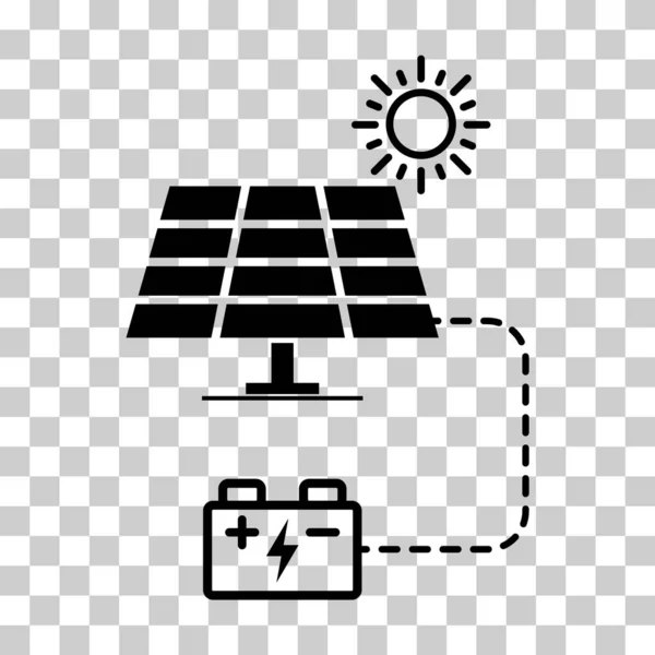Solar panel icon, green power technology, ecology alternative energy vector illustration .
