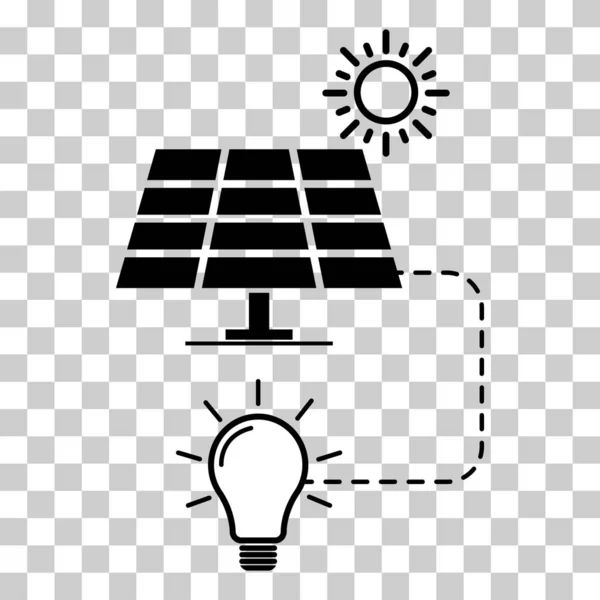 Solar panel icon, green power technology, ecology alternative energy vector illustration .