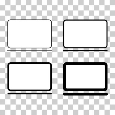 Dizüstü bilgisayarın düz web simgesi, dizüstü bilgisayar teknolojisi sembolü, boş ekran vektör illüstrasyonu .