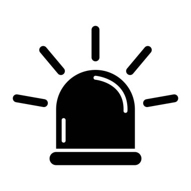 Siren yangın alarmı işareti, tehlike işareti ışık işareti, ambulans polisi uyarı vektör çizimi .