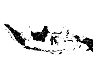 Endonezya detaylı harita şekli, düz web grafik konsept vektör gösterimi .