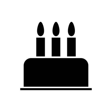 Tatlı pasta ikonu, pastane tatlı besin sembolü, mutlu yıllar grafik vektör çizimi .