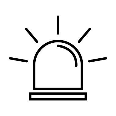 Siren yangın alarmı işareti, tehlike işareti ışık işareti, ambulans polisi uyarı vektör çizimi .