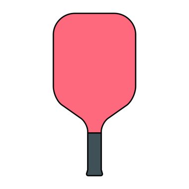 Pickleball raket sporu, kapalı kürek ikonu, web düz sembolü illüstrasyonu .