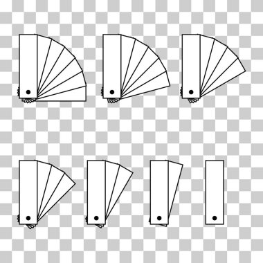Pantone renk simgesi kümesi, renkli grafik katalog sembolü, renk şablonu web vektör resimlemesi .