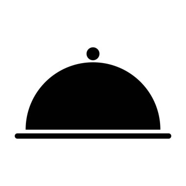 Waiter tray icon, dish menu restaurant web symbol, lunch design vector illustration .
