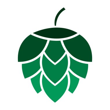 Sekme ikonu bira koni yaprağı işareti, bar bitkisi tasarımı, doğa tohumu illüstrasyonu .