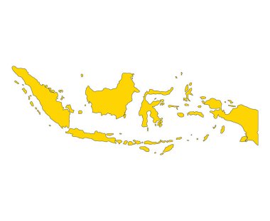 Endonezya detaylı harita şekli, düz web grafik konsept vektör gösterimi .