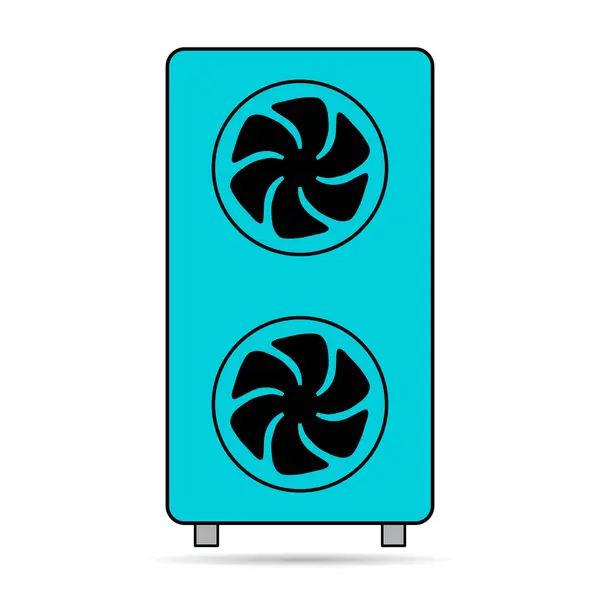 Wärmepumpe Luftquelle Schatten Symbol Kühlung Elektrisches System Maschine Kühle Web Vektorgrafiken
