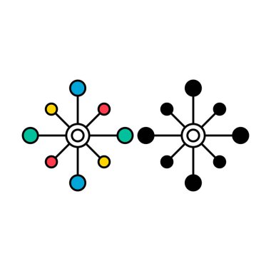 Set of Multichannel digital design icon, omnichannel flat web symbol, internet vector illustration .