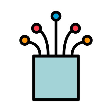 Optik kablo simgesi, teknoloji bilgisi kablo ağı, dijital internet vektör illüstrasyonu .