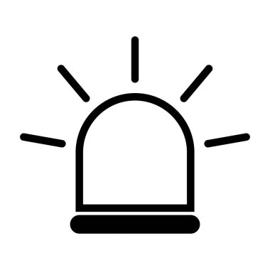 Siren yangın alarmı işareti, tehlike işareti ışık işareti, ambulans polisi uyarı vektör çizimi .