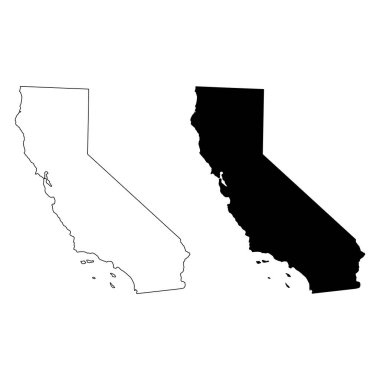 Kaliforniya haritası, Amerika Birleşik Devletleri. Düz konsept vektör çizimi .