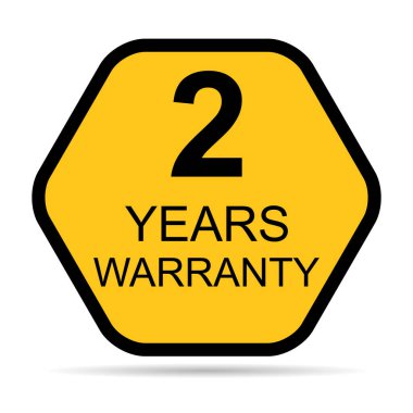 İki yıl gölge ikonu, rozet mühürü garantisi müşteri imzası, pul vektör illüstrasyonu .