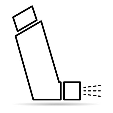 Astım spreyi tasarımı gölge simgesi, ilaç sağlık işareti, grafik vektör illüstrasyonu .