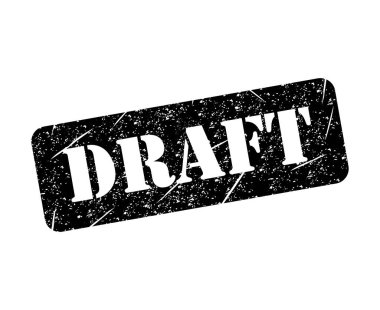 Taslak pul sembolü, etiket etiketi işaret düğmesi, metin sancak vektör illüstrasyonu .