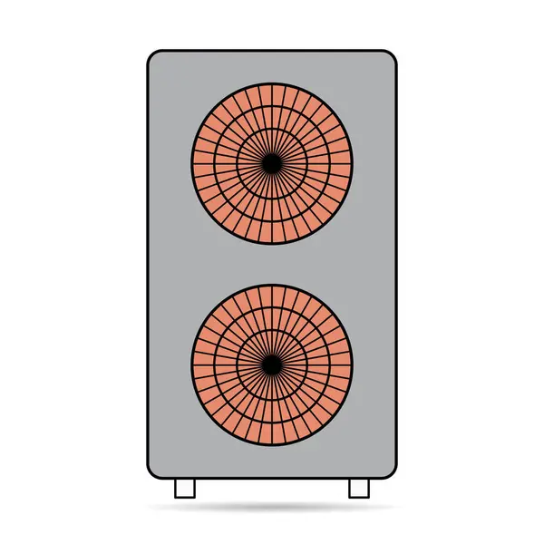 Bomba Calor Ícone Sombra Fonte Máquina Sistema Elétrico Refrigeração Ilustração Ilustração De Stock