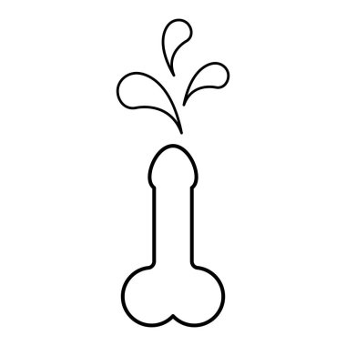 Man anatomy organ, penis pictogram icon, masculine genital web graphic vector illustration . clipart