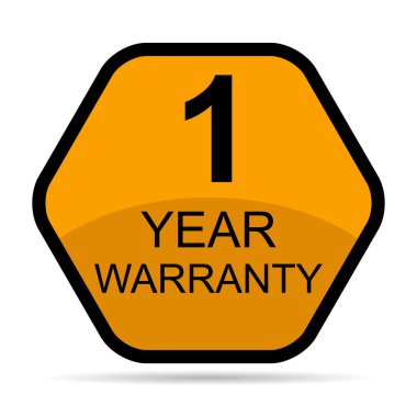 Bir yıllık gölge simgesi, rozet mührü garantisi müşteri imzası, pul vektör illüstrasyonu .