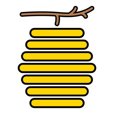 Kovan doğal ikonu, arı ağı düz yaşam alanı işareti, grafik vektör illüstrasyonu .