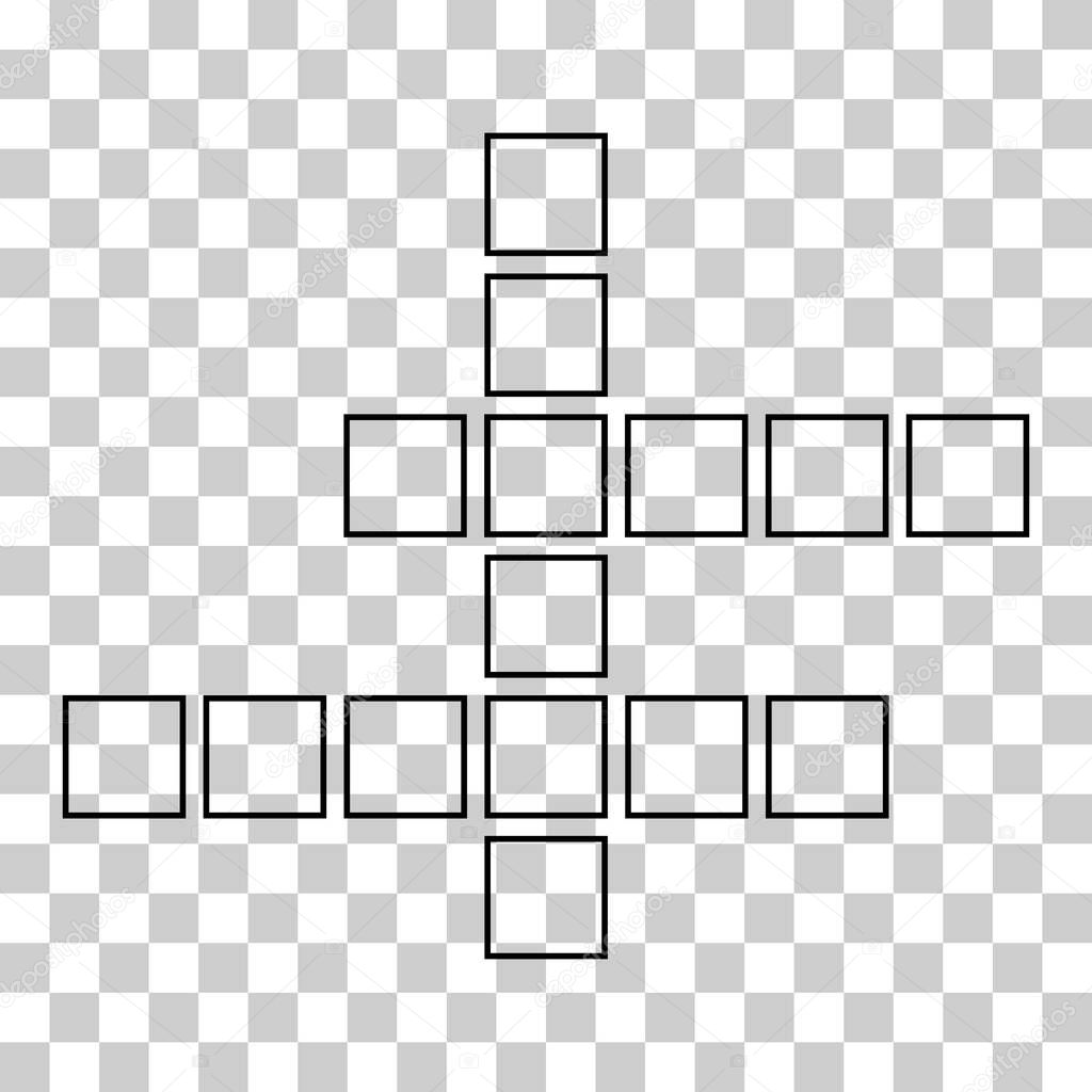 Crossword concept icon, cross word graphic symbol, web flat vector illustration .
