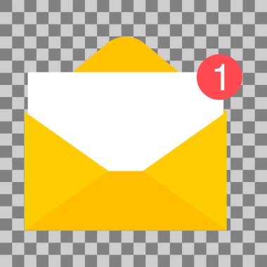 E- posta işi simgesi, düz web istemcisi ileti imzası, e- posta uygulaması vektör illüstrasyonu .